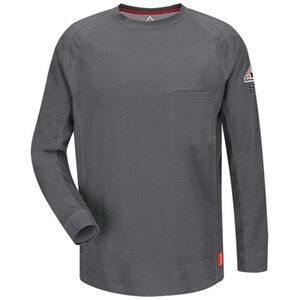 MEN'S BULWARK grey flame-resistant long sleeves crewneck size Large‎